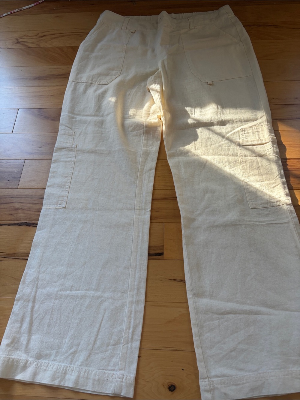 Women's Cream Cargo Pants with Utility Pockets